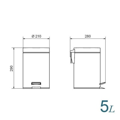 Ведро для мусора Cameya 05PCG-9 Шоколад Золото