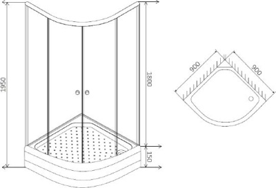 Душевой уголок AM.PM Joy 90x90 W85G-205-090GT профиль Графит стекло прозрачное