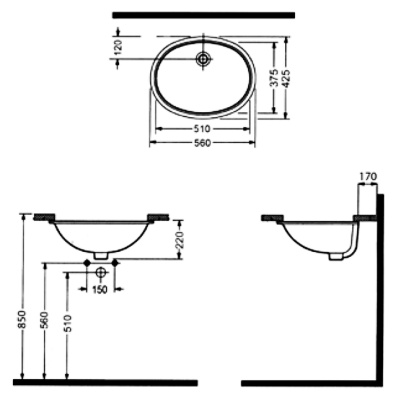 Раковина Bien 51 TPLA05001VD0W3000 Белая