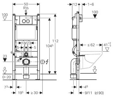 Комплект унитаза BelBagno Alpina BB10100CHR с инсталляцией Geberit Duofix Delta 458.124.21.1 с сиденьем Микролифт и клавишей смыва Хром