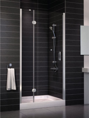 Дверь в душевой проем Vegas Afrodite P 110 профиль белый стекло прозрачное