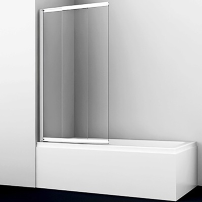 Шторка на ванну WasserKRAFT Main 80x140 41S02-80WS профиль Серебристый стекло прозрачное с покрытием WasserSchutz