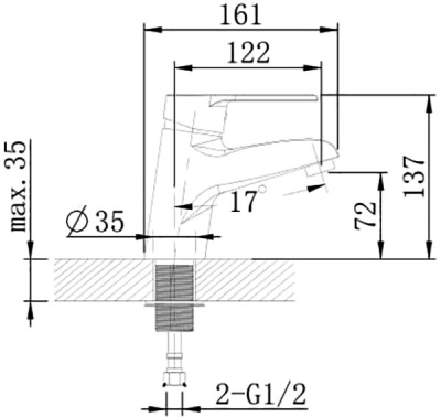 Смеситель для раковины Agger Right A2902100 Хром