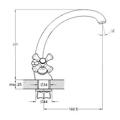 Смеситель для кухни G-Lauf QTZ4-B827 Хром