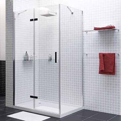 Душевой уголок WasserKRAFT Aller 120x100 L 10H10LBLACK MATT профиль Хром Черный матовый стекло прозначное