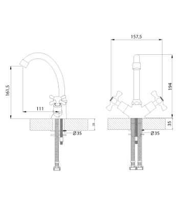 Смеситель Rossinka H H02-62 для раковины