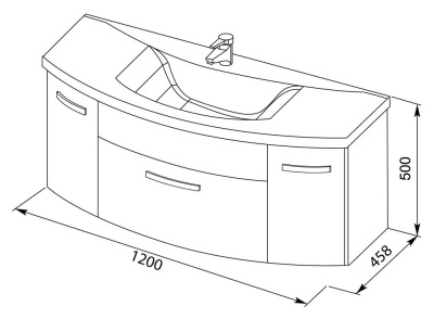 Тумба под раковину Aquanet Тренто 120 156500 подвесная Белая
