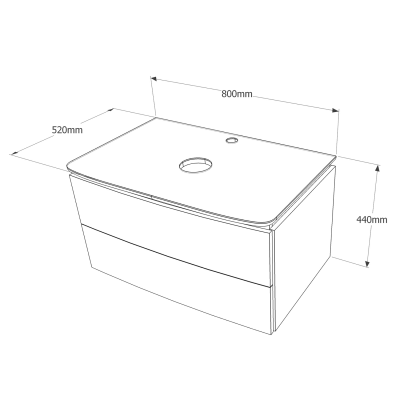 Тумба под раковину Vigo Cosmo 80 подвесная Белая