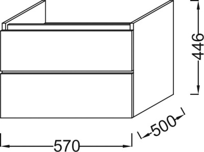 Тумба под раковину Jacob Delafon Parallel 57 EB511-E10 подвесная Квебекский дуб