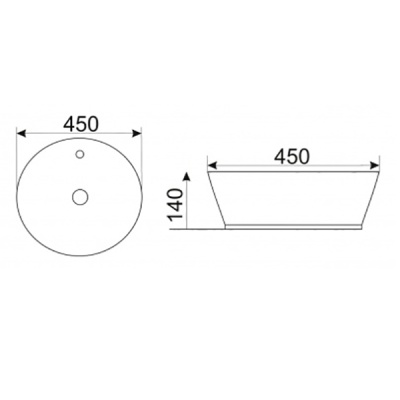 Раковина-чаша CeramaLux 45 D1306H022 Черная Золотая