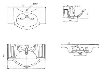 Тумба c раковиной Bellezza Мари 85 Белая
