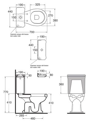 Унитаз Azzurra Giunone GIU100/MB bianco lucido, выпуск в пол