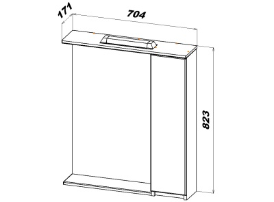 Зеркало со шкафом San Star Palermo 70 198.1-2.5.1. с подсветкой Белое