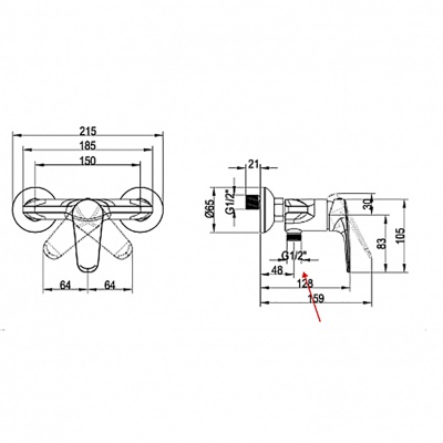 Смеситель для душа Villeroy&Boch O.novo Start TVS10530111061 Хром