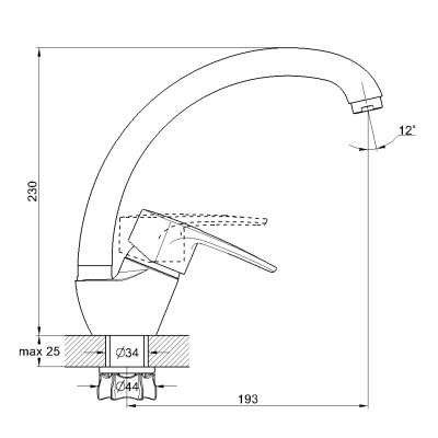 Смеситель для кухни G-Lauf 8G4-A048 Хром