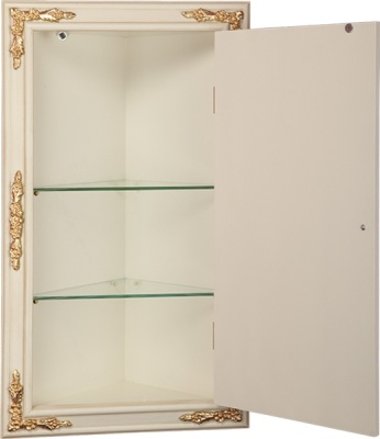 Зеркальный шкаф Migliore CDB 45 ML.COM-70.772 угловой R Слоновая кость с золотом