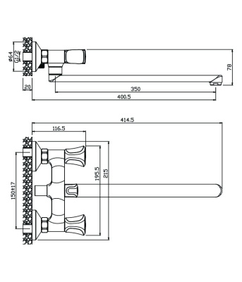 Смеситель для ванны Olive's Vasco 27231VS универсальный Хром