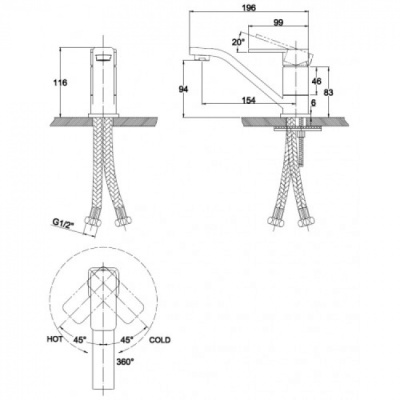 Смеситель для раковины Kaiser Sonat 34010 Хром