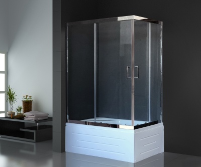 Душевой уголок Royal Bath BP 100х80 RB8100BP-T-CH-L с поддоном с поддоном профиль Хром стекло прозрачное