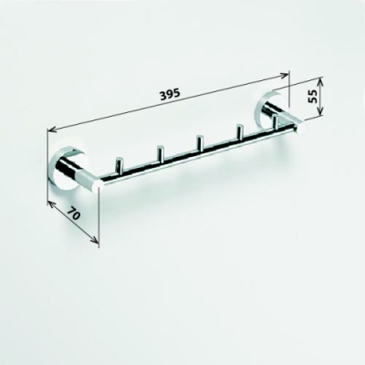 Держатель с крючками Bemeta Omega 104105112 Хром