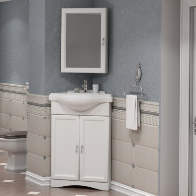 Зеркальный шкаф Opadiris Клио 45 L 00-00000219 угловой Белый матовый