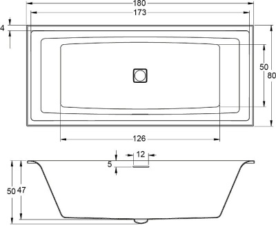 Акриловая ванна Riho Still Square Elite 180x80 L BD1200500000000 без гидромассажа