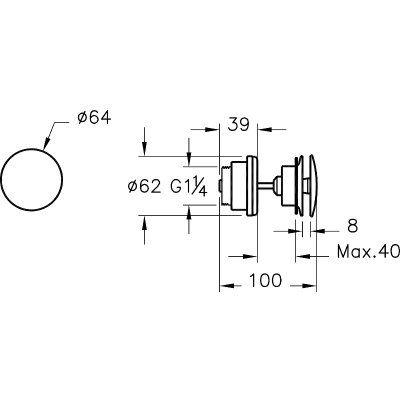 Донный клапан Vitra Origin A4514926 click-clack Медь