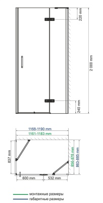 Душевой уголок WasserKRAFT Aller 10H 120x90 Хром