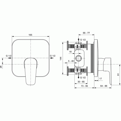 Смеситель для душа Ideal Standard Ceraplan III A6114AA Хром