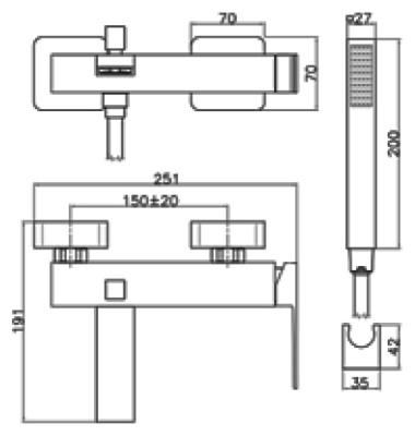 Смеситель для ванны Webert Pegaso PE850101 Хром