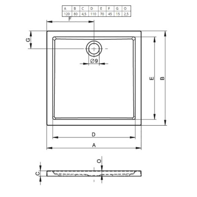 Акриловый поддон для душа Riho Zurich 274 120x80 DA7400500000000 Белый без антискользящего покрытия