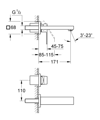 Смеситель для раковины Grohe Eurocube 19895000 Хром