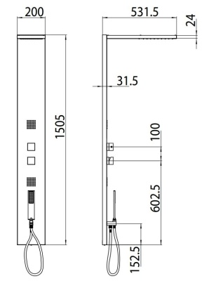 Душевая панель Bossini Manhattan-4 L00891.030 Хром