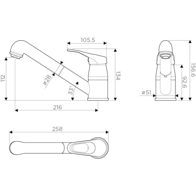 Смеситель для кухни Omoikiri Tateyama S С Хром 4994115