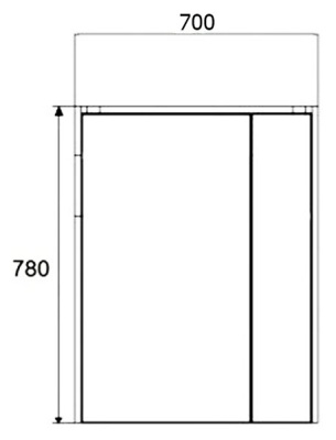 Зеркальный шкаф Roca Ronda 70 ZRU9302969 с подсветкой Белый глянец Антрацит