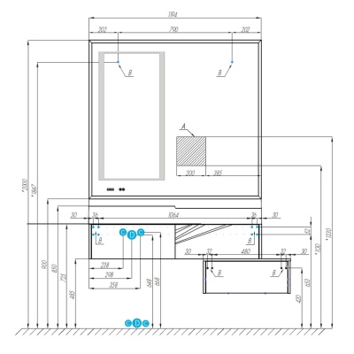 Зеркало Акватон Сакура 120 1A220002SKW80 с подсветкой с сенсорным выключателем и часами