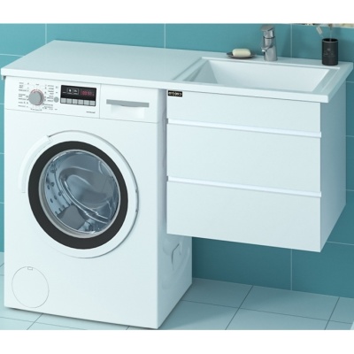 Тумба с раковиной СанТа Марс 120 R 227003+900105 подвесная Белая