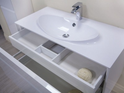 Тумба под раковину Roca Laks 100 подвесная ZRU9302797 Белая