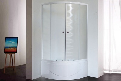 Душевой уголок Royal Bath BK 100х100 RB100BK-C с поддоном профиль Белый стекло матовое