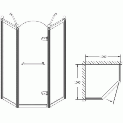 Душевой уголок Orans SR-1656B 100x100 профиль Бронза стекло матовое