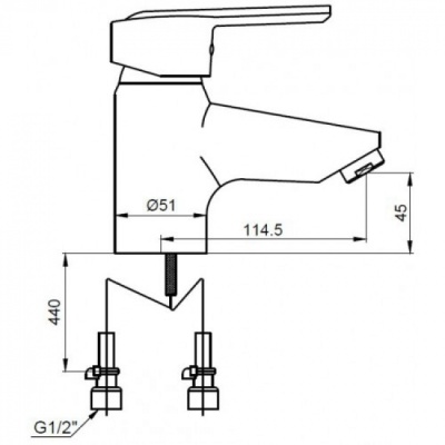 Смеситель для раковины Kaiser Orbit 20011 Хром