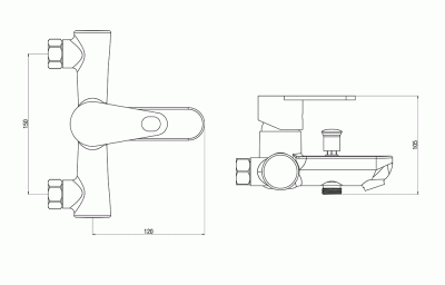 Смеситель для ванны Orange OneLife P05-100cr Хром