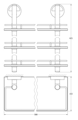 Стеклянная полка FBS Luxia 067 Хром