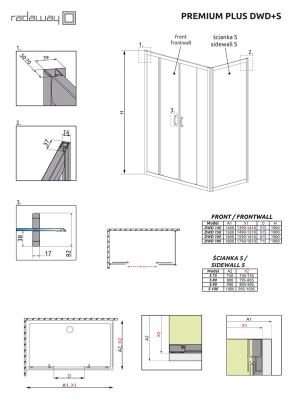Душевая дверь Radaway Premium Plus DWD 140 профиль Хром стекло прозрачное