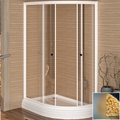 Душевой уголок Radomir 120x80 L 1-03-1-1-0-0081 с поддоном профиль Белый стекло матовое