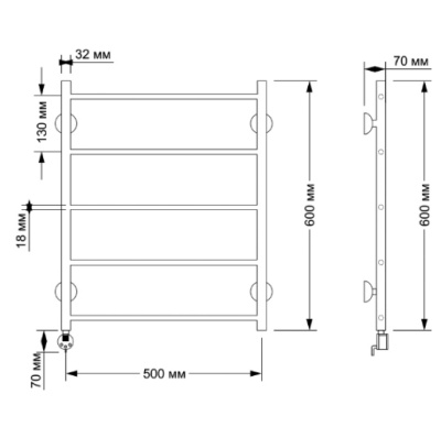 Электрический полотенцесушитель Secado Триада 1 50х60 Бронза
