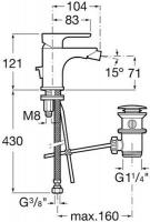 Смеситель для биде Roca L20 5A6B09C0M Хром