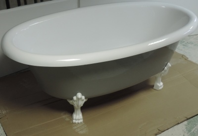 Ванна из искусственного камня Castone Неона 180x90 на ножках Белая