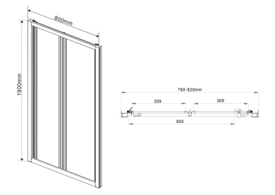 Душевая дверь Vincea Garda VDB-1G900CL 90x190 профиль Хром стекло прозрачное