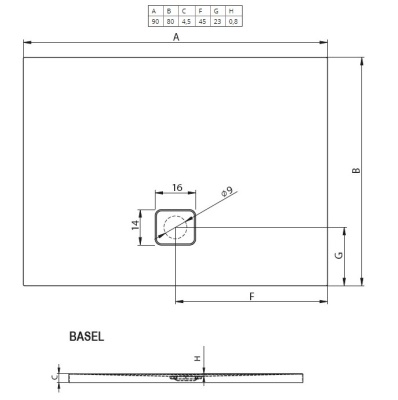 Акриловый поддон для душа Riho Basel 402 80x90 DC120050000000S Белый с антискользящим покрытием